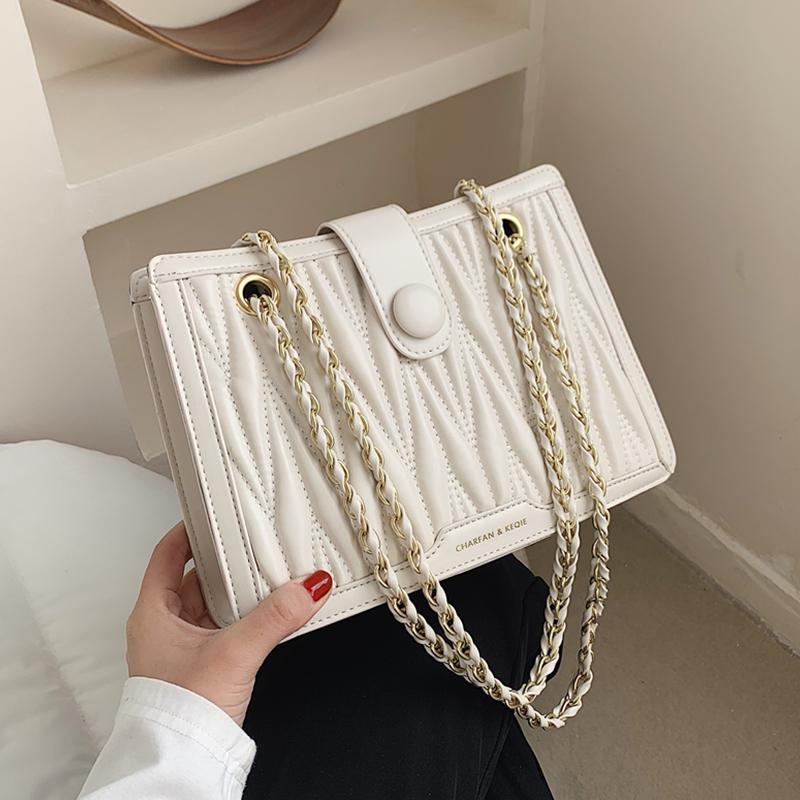 Spring 2021 Fashion Quilted Chain Shoulder Bags For Women Unique Design Simple High Quality PU Leather Baguette Female Purse, Black
Spring 2021 Fashion Quilted Chain Shoulder Bags For Women Unique Design Simple High Quality PU Leather Baguette Female Purse, Black