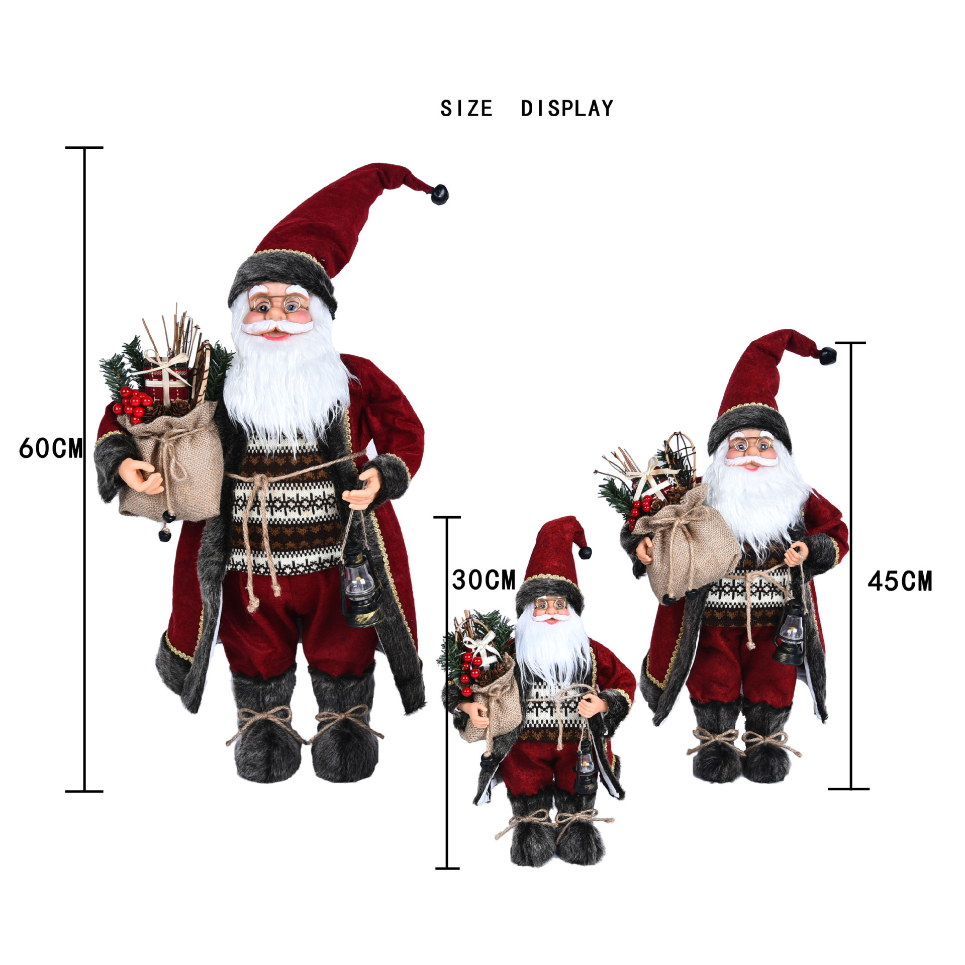 Merry Decorations for Home Rose Red Robe Santa Doll Decoration Children New Year Christmas Gifts Navidad Natal 201128