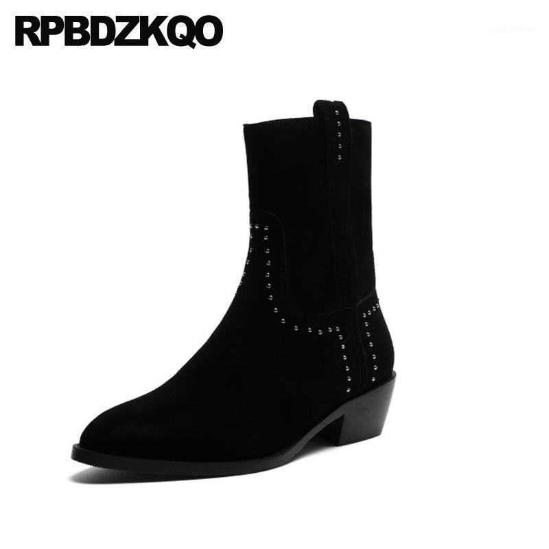 genuine leather ankle casual women black embellished studded rivet pointed toe side zip boots shoes suede chunky 2020 stud short1
genuine leather ankle casual women black embellished studded rivet pointed toe side zip boots shoes suede chunky 2020 stud short1