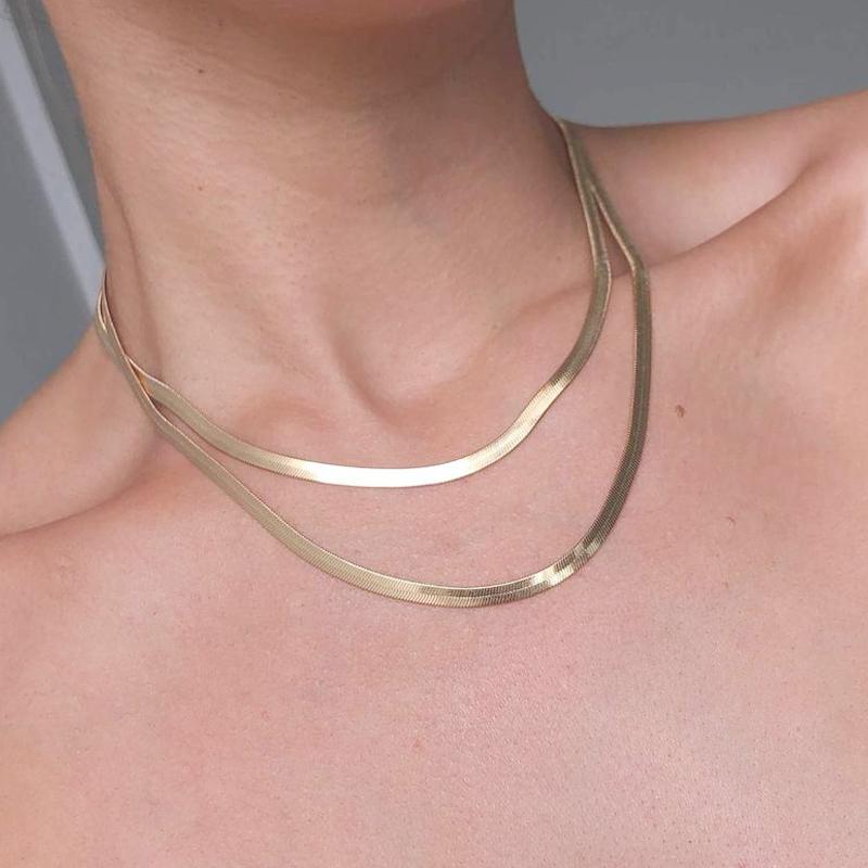 Wild&Free Gold Snake Chain Necklace For Women 3/4 mm Stainless Steel Layered Metal Chain Necklaces Jewelry Wholesale
Wild&Free Gold Snake Chain Necklace For Women 3/4 mm Stainless Steel Layered Metal Chain Necklaces Jewelry Wholesale