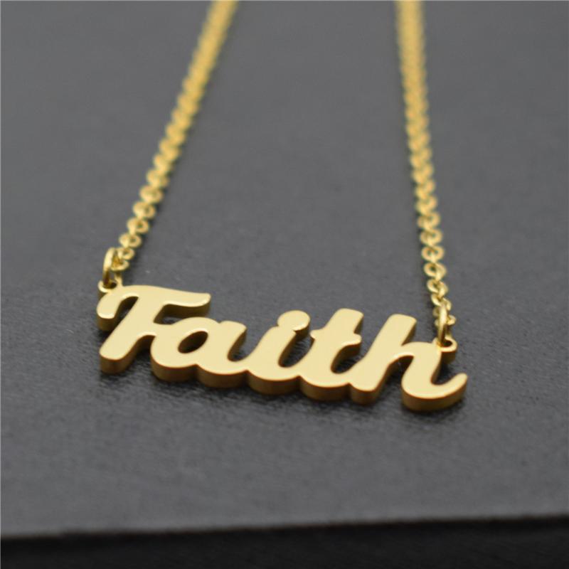 Chokers Gold Color Custom Name Faith Pendant Necklaces For Women Bijoux Femme Stainless Steel Fashion Jewelry
Chokers Gold Color Custom Name Faith Pendant Necklaces For Women Bijoux Femme Stainless Steel Fashion Jewelry