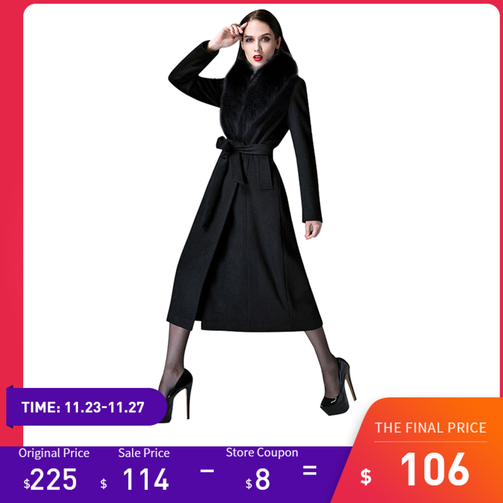Cashmere Woman Autumn Winter Overknee Thick Warm Wool Coat Real Fox Fur Collar Oversize Thickened Woolen Trench Black 4xl
Cashmere Woman Autumn Winter Overknee Thick Warm Wool Coat Real Fox Fur Collar Oversize Thickened Woolen Trench Black 4xl