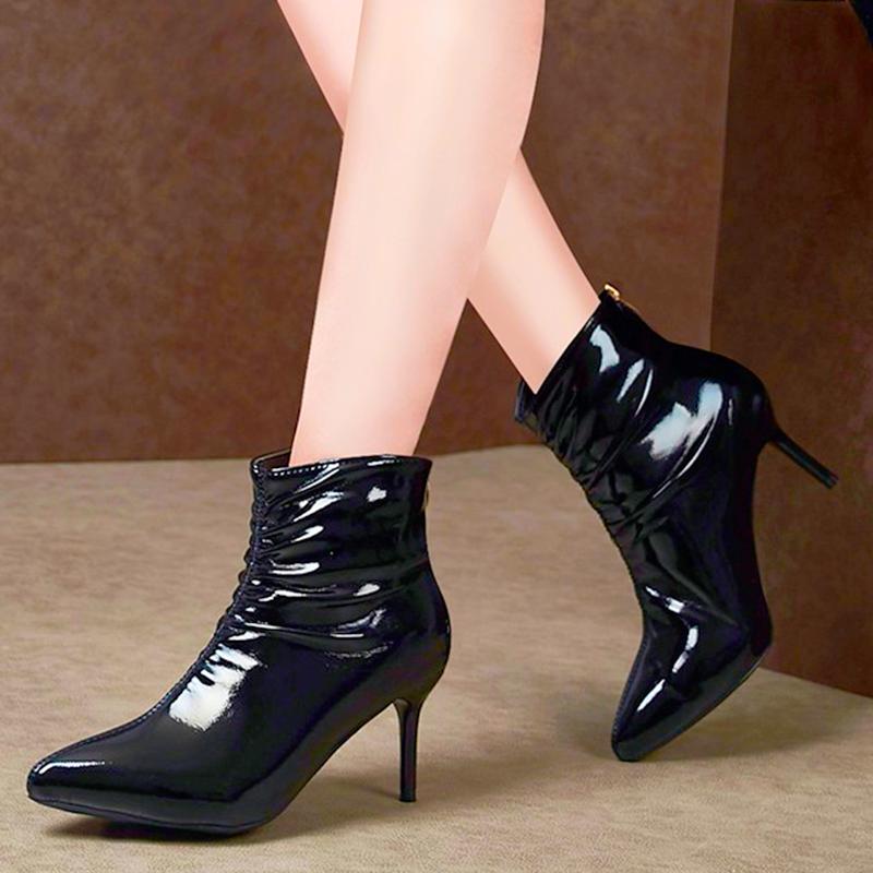Rimocy Black Sexy Patent Leather Ankle Boots for Women 2021 Fashion Pointed Toe High Heels Boots Woman Winter Party Shoes Female, Beige
Rimocy Black Sexy Patent Leather Ankle Boots for Women 2021 Fashion Pointed Toe High Heels Boots Woman Winter Party Shoes Female, Beige