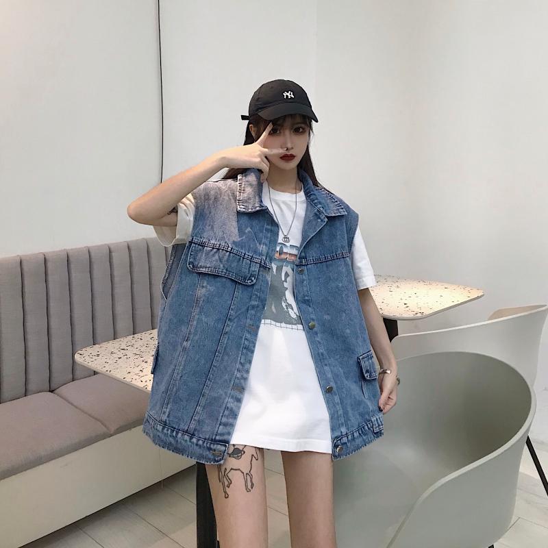 Super fire outer wear denim vest women autumn Korean loose cardigan jacket sleeveless vest, Blue
Super fire outer wear denim vest women autumn Korean loose cardigan jacket sleeveless vest, Blue