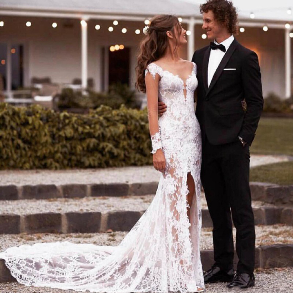 2021 New Boho Mermaid Wedding Sexy Front Share Sleeve Bow Dress Bride for Beach Party 6IR4, Black & white
2021 New Boho Mermaid Wedding Sexy Front Share Sleeve Bow Dress Bride for Beach Party 6IR4, Black & white