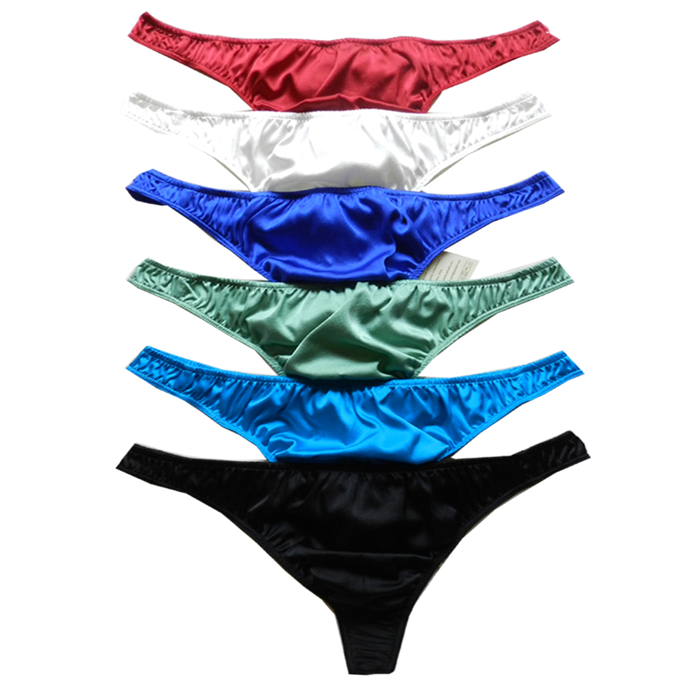 4pcs Men's Silk Thongs bikini Underwear Taille S M L XL XXL