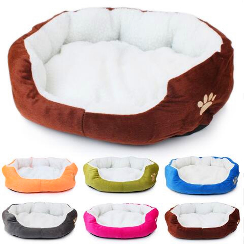 Soft Nest Puppy Cat Fleece Warm House Kennel Plush Mat 4 Colors Pet Products Small Dog Bed cama para cachorro 201130