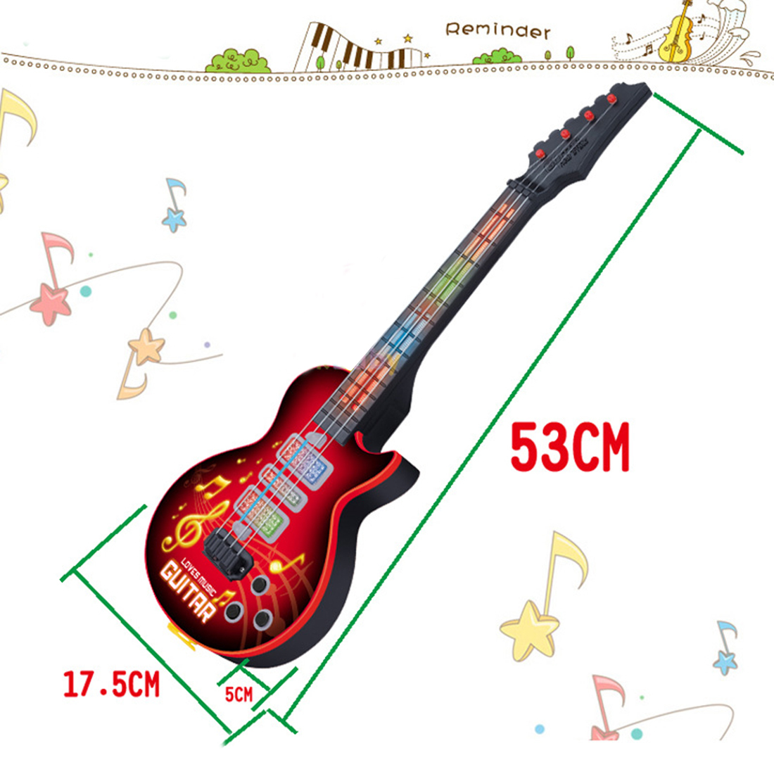 High Quality Hot 4 Strings Music Electric Guitar Kids Musical Instruments Educational Toys For Children Christmas New Year Gifts LJ200907