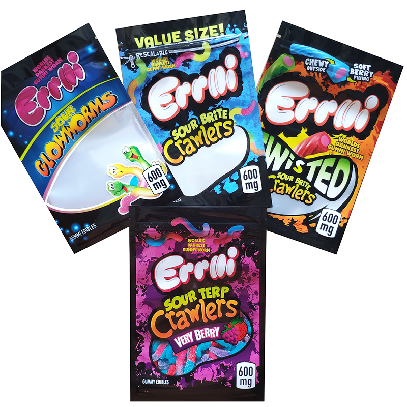 new Errlli Sour terp Crawlers Bags 600mg Gummy Edibles Packaging mylar bag Smell proof Cookies Mylar Bags 3.5 2021
new Errlli Sour terp Crawlers Bags 600mg Gummy Edibles Packaging mylar bag Smell proof Cookies Mylar Bags 3.5 2021