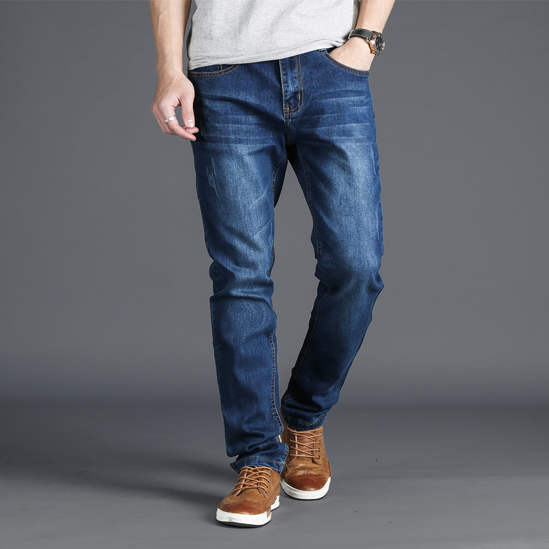 2021 Men's Brim Size 28-48 Formal Business Brem Stretcher Pants Spring Blue 8GDZ