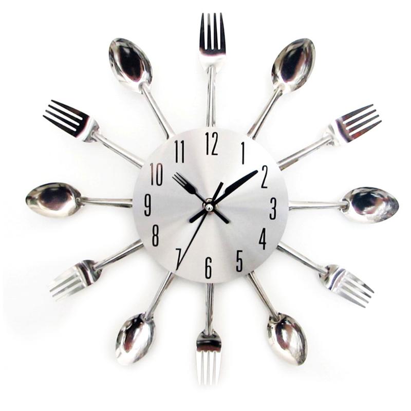 Unique Large Silver Kitchen Tableware Living Room Modern Spoon Wall Clock Decoration Cutlery Metal Silent 3D Stylish
Unique Large Silver Kitchen Tableware Living Room Modern Spoon Wall Clock Decoration Cutlery Metal Silent 3D Stylish