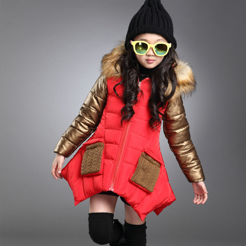 Winter Coat Girl Fashion Kids Jacket For Girls Warm Fur Hooded Thick Coat Girls Cool Cold Outerwear Girl Clothes Parka For Girls LJ201128
