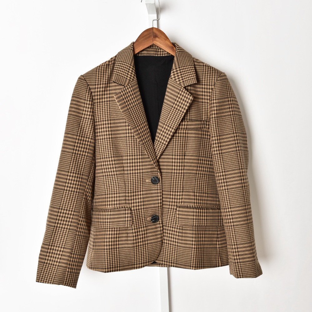 2021 Spring Long Sleeve Notched-Lapel Khaki Houndstooth Single-Breasted Woolen Blazers Women Fashion Outwear Coats S27183298, Multi
2021 Spring Long Sleeve Notched-Lapel Khaki Houndstooth Single-Breasted Woolen Blazers Women Fashion Outwear Coats S27183298, Multi