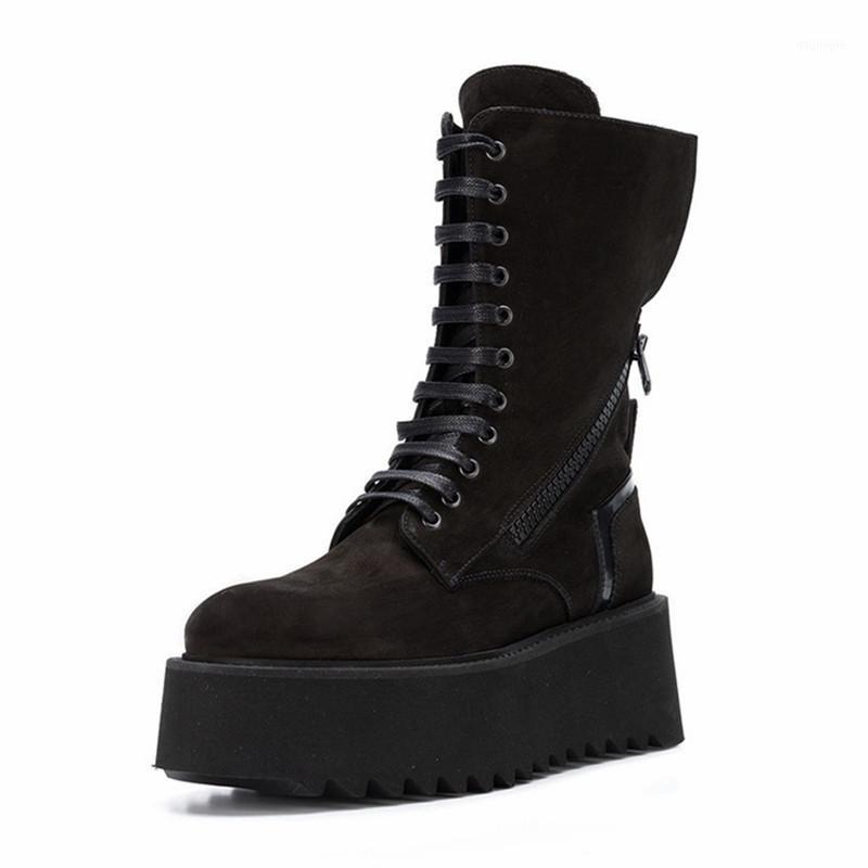 Punk Design Suede Women Riding Boots Thick Heel Flat Shoes Woman Ladies Lace-up Botas High Tops Platform Creepers1, Black leather
Punk Design Suede Women Riding Boots Thick Heel Flat Shoes Woman Ladies Lace-up Botas High Tops Platform Creepers1, Black leather