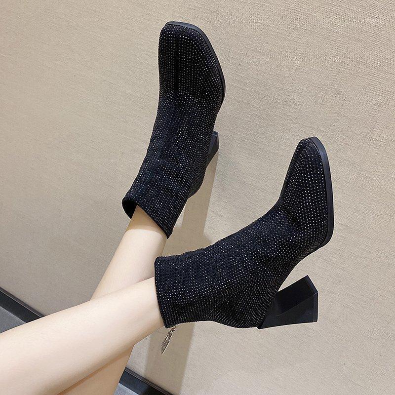 Black Ankle Boots Heels Women Shoes Thick Heel Rhinestone Boots Winter Warm Square Toe Short Women Party Shoes 20211
Black Ankle Boots Heels Women Shoes Thick Heel Rhinestone Boots Winter Warm Square Toe Short Women Party Shoes 20211