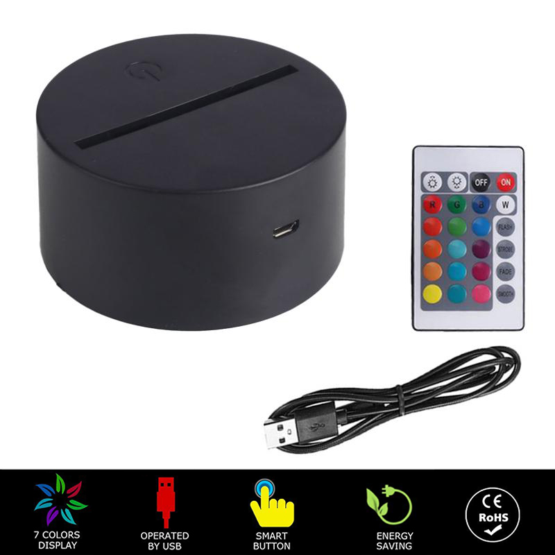 RGB USB Cable Touch Lamp LED Lamp Base 3D Night Light Acrylic Plate Panel Holder Remote USB Cable
RGB USB Cable Touch Lamp LED Lamp Base 3D Night Light Acrylic Plate Panel Holder Remote USB Cable