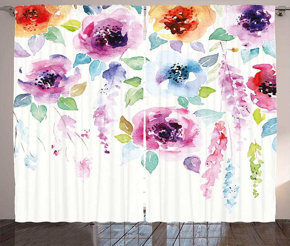 Abstract Window Curtains Modern Design Watercolor Style with Floral Leaves Seemed Ombre Details Art Print Living Room Bedroom, As pic
Abstract Window Curtains Modern Design Watercolor Style with Floral Leaves Seemed Ombre Details Art Print Living Room Bedroom, As pic