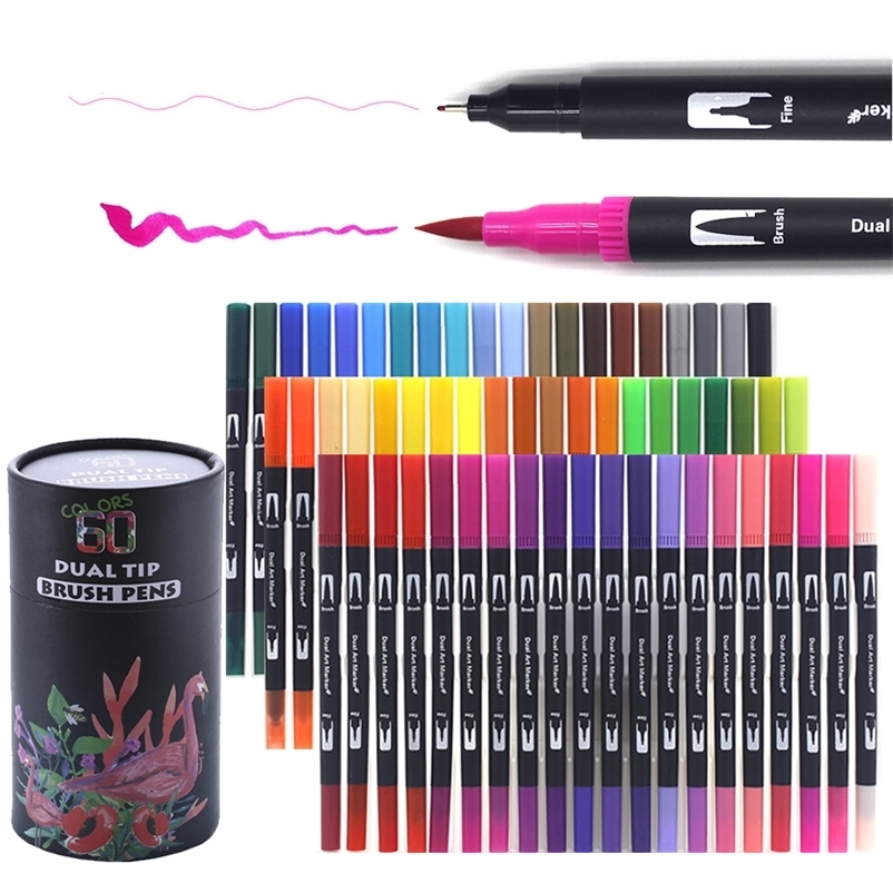 24/60 Colorurs Fineliner Tip Drawing Markers Dual Tip Art Marker Watercolor Brush Lettering Pen For Coloring Books Manga Drawing 201211
24/60 Colorurs Fineliner Tip Drawing Markers Dual Tip Art Marker Watercolor Brush Lettering Pen For Coloring Books Manga Drawing 201211