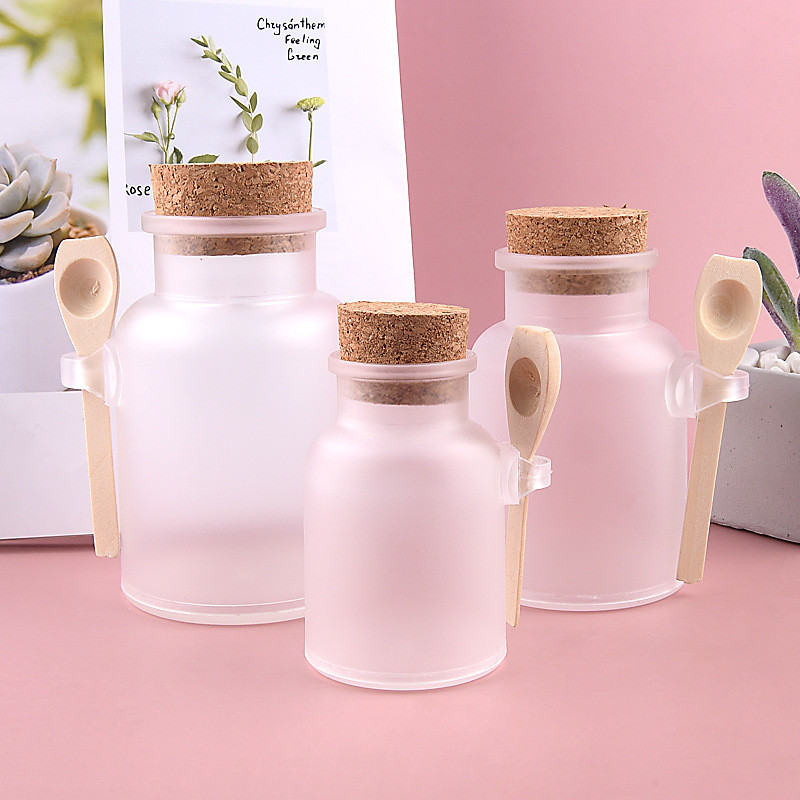 Frosted bath salt bottle Cork cover wooden spoon Bath Salt Jars 100ML 200ML 300ML Frosted Plastic Cosmetic Storage Bottles T9I00952
Frosted bath salt bottle Cork cover wooden spoon Bath Salt Jars 100ML 200ML 300ML Frosted Plastic Cosmetic Storage Bottles T9I00952