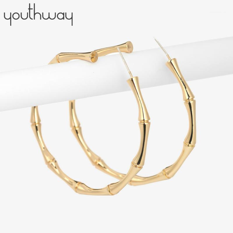 Big bamboo hoop earrings for Women Girls Ladies 50mm Gold plated brass large statement earrings Smooth Circle Jewerly1
Big bamboo hoop earrings for Women Girls Ladies 50mm Gold plated brass large statement earrings Smooth Circle Jewerly1