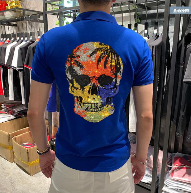 Stone New Diamond Polo Shirt Casual Short Sleeve Men's Clothes Man's Brand Hot Drill Turtleneck 4xl L4hl, The shown
Stone New Diamond Polo Shirt Casual Short Sleeve Men's Clothes Man's Brand Hot Drill Turtleneck 4xl L4hl, The shown