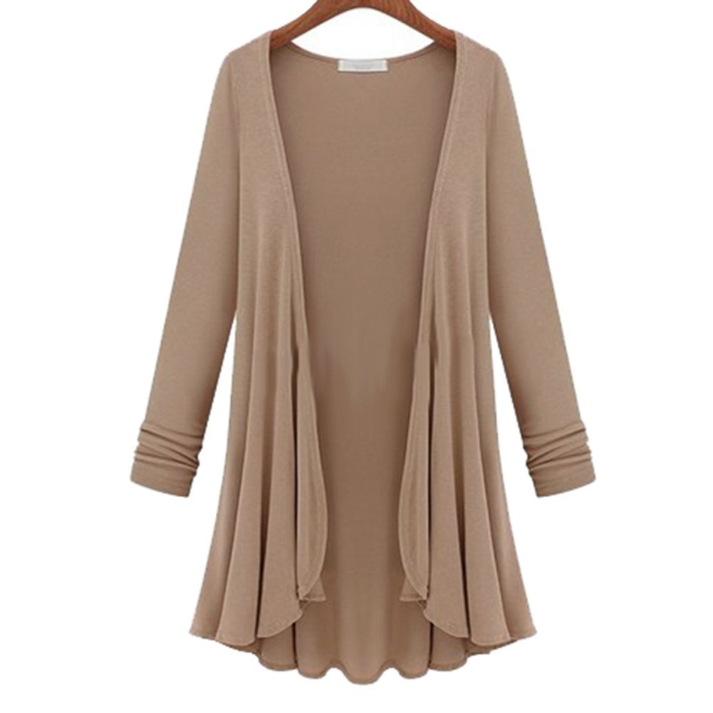 2020 NEW Women Fashion Cotton Top Thin Blouse Long Sleeve Summer Cardigan Sweater Coat Big Size Flounce Plus Size T200101