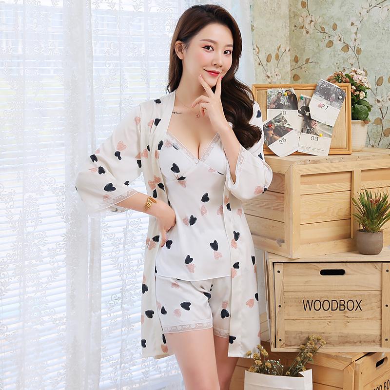 Sweetheart 4PCS Rayon Kimono Robe Gown Sets Sexy Loose Home Wear Summer Lady Nightdress Strap Top &Shorts Sleep Suit Sleepwear, White
Sweetheart 4PCS Rayon Kimono Robe Gown Sets Sexy Loose Home Wear Summer Lady Nightdress Strap Top &Shorts Sleep Suit Sleepwear, White