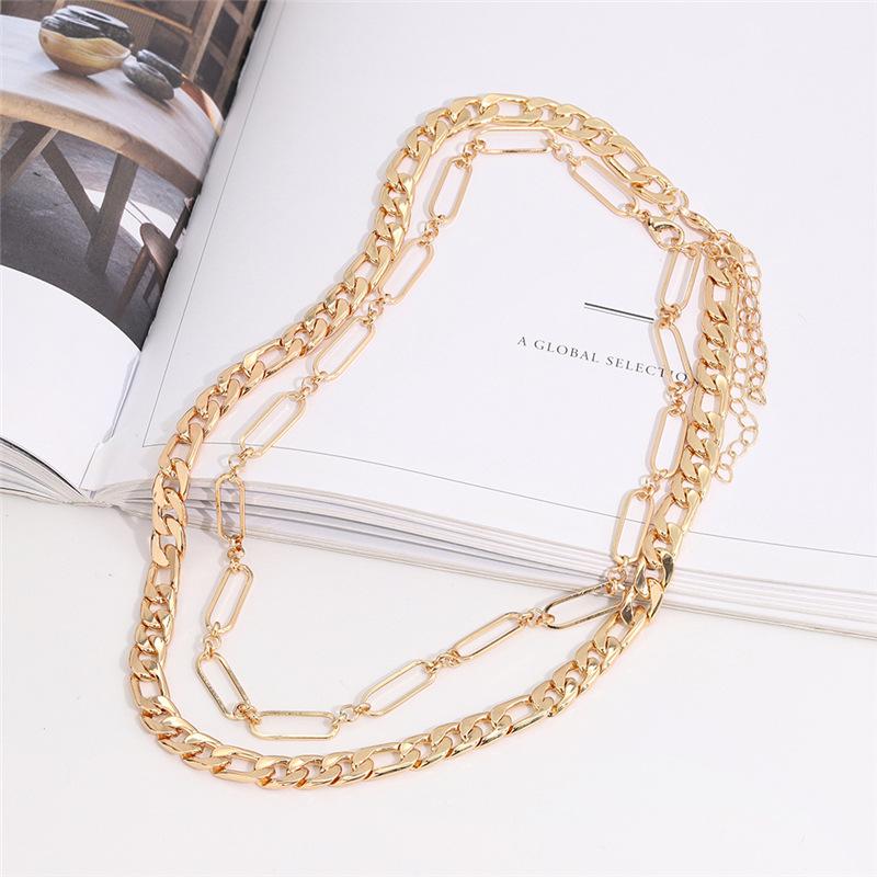 Fashion Women Double Necklace Gold Stainless Steel Luxury Ladies Exquisite Necklace Hip Hop Cuban Chain Elegant Gift Jewelry
Fashion Women Double Necklace Gold Stainless Steel Luxury Ladies Exquisite Necklace Hip Hop Cuban Chain Elegant Gift Jewelry