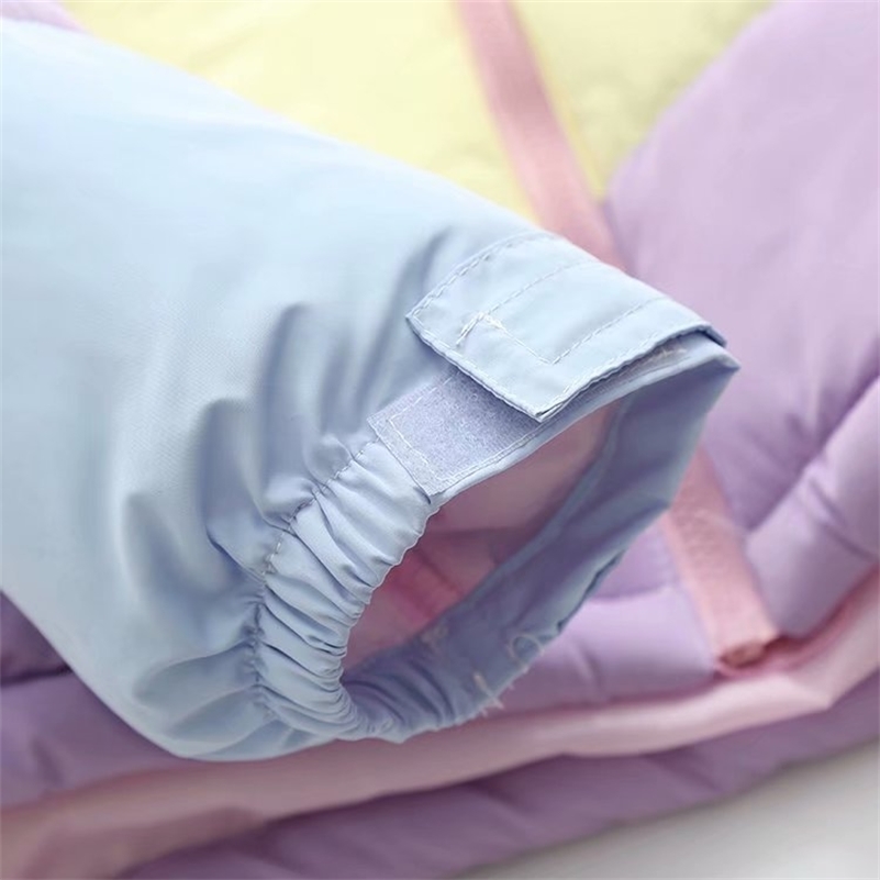 Flectit Lazy Pastel Puffer With Hood Warm Padded Coat Women Winter Rainbow Bomber Jacket Harajuku * Y201001