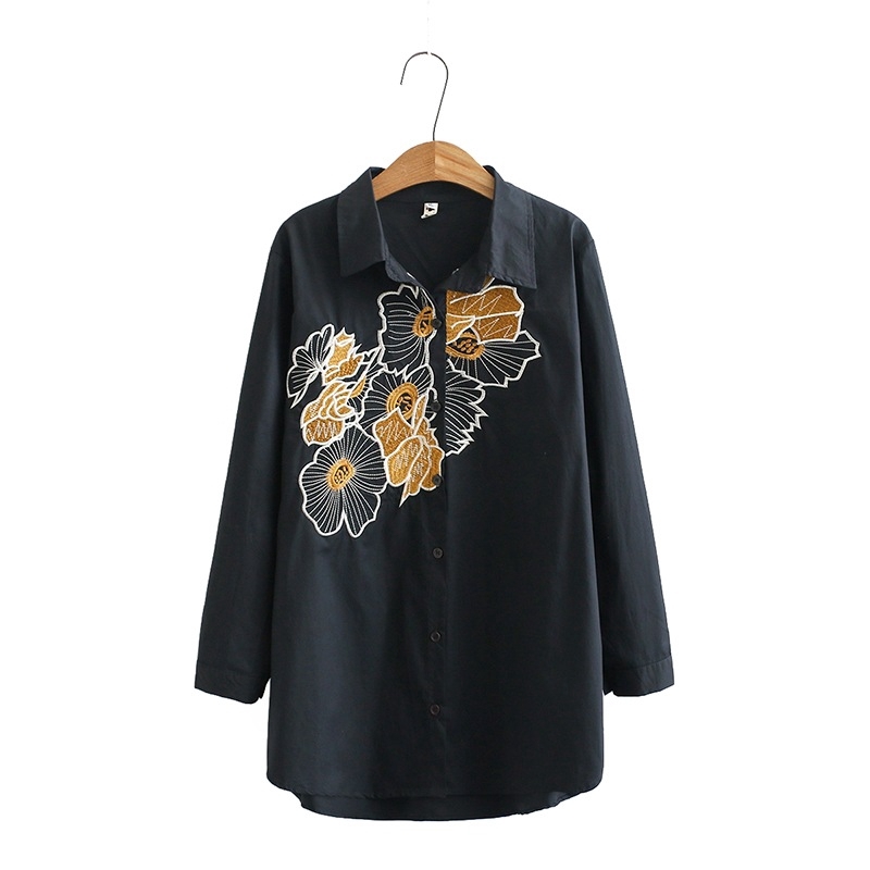 Plus Size Floral Black Embroidered Long Sleeves Tops Female Vintage Blouses Muslim Sweaters Hnvb
Plus Size Floral Black Embroidered Long Sleeves Tops Female Vintage Blouses Muslim Sweaters Hnvb