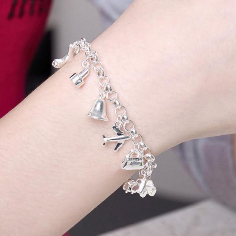 Silver Plated Charms Bracelet 12 Pendants Tassel Bracelets For Women Fashion Urban Women Bracelets & Bangles Jewelry Bileklik
Silver Plated Charms Bracelet 12 Pendants Tassel Bracelets For Women Fashion Urban Women Bracelets & Bangles Jewelry Bileklik