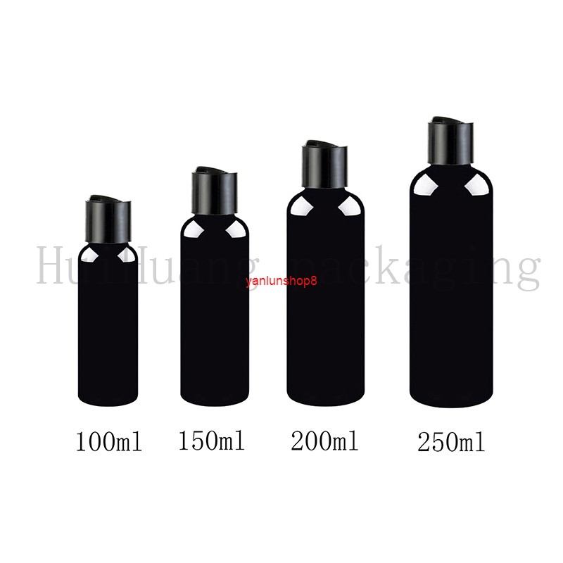 50pc 100/150/200/250ml Empty Black Plastic Cosmetics Lotion Bottle With Disc Screw Lid Shampoo PET Containers Shower Gel bottlegood package
50pc 100/150/200/250ml Empty Black Plastic Cosmetics Lotion Bottle With Disc Screw Lid Shampoo PET Containers Shower Gel bottlegood package