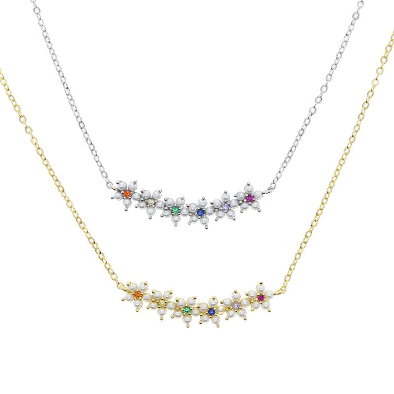 Gold silver color micro pave colorful rainbow cubic zirconia cz pearl beaded flower charm cute lovely dainty cz women necklace
Gold silver color micro pave colorful rainbow cubic zirconia cz pearl beaded flower charm cute lovely dainty cz women necklace