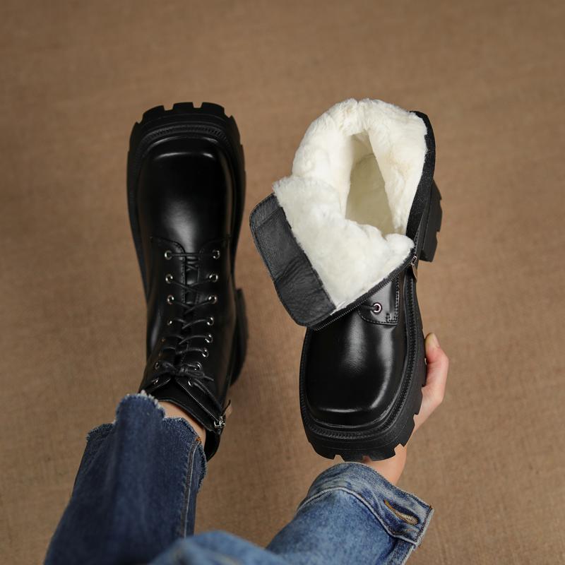 HOT Women ankle boots leather with fur boots Russian winter Minus 30 degrees Wool lining warm Side zip platform snow, Beige-fur
HOT Women ankle boots leather with fur boots Russian winter Minus 30 degrees Wool lining warm Side zip platform snow, Beige-fur