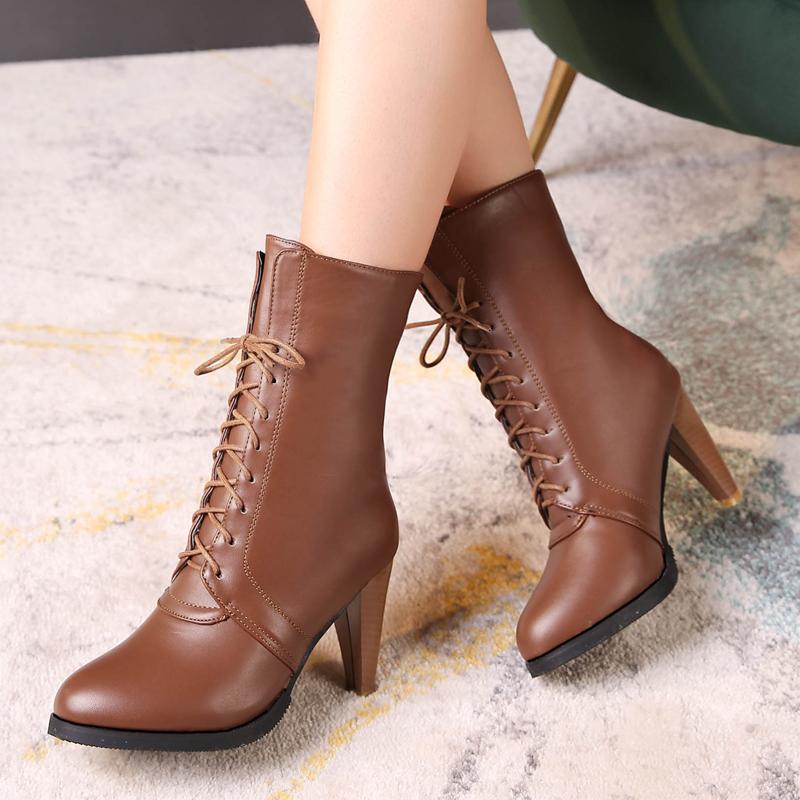 AIWEIYi Winter Black Brown High Heels Boots Waterproof Thick Bottom Lace Up Platform Women Boots Size 34-45
AIWEIYi Winter Black Brown High Heels Boots Waterproof Thick Bottom Lace Up Platform Women Boots Size 34-45