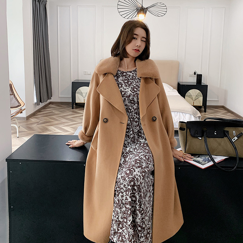 Long Female Winter Wool Coat with Genuine Mink Skin Fists Large Pockets Loose Trench Outwear 3xim, Coral red
Long Female Winter Wool Coat with Genuine Mink Skin Fists Large Pockets Loose Trench Outwear 3xim, Coral red