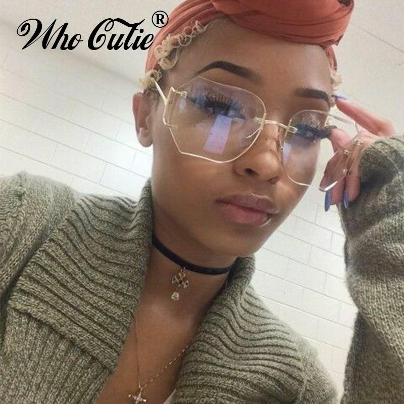 WHO CUTIE Oversized Rimless Sunglasses Women Brand Designer Vintage Retro Square Clear Lens Sun Glasses Gold Metal Frame OM700
WHO CUTIE Oversized Rimless Sunglasses Women Brand Designer Vintage Retro Square Clear Lens Sun Glasses Gold Metal Frame OM700