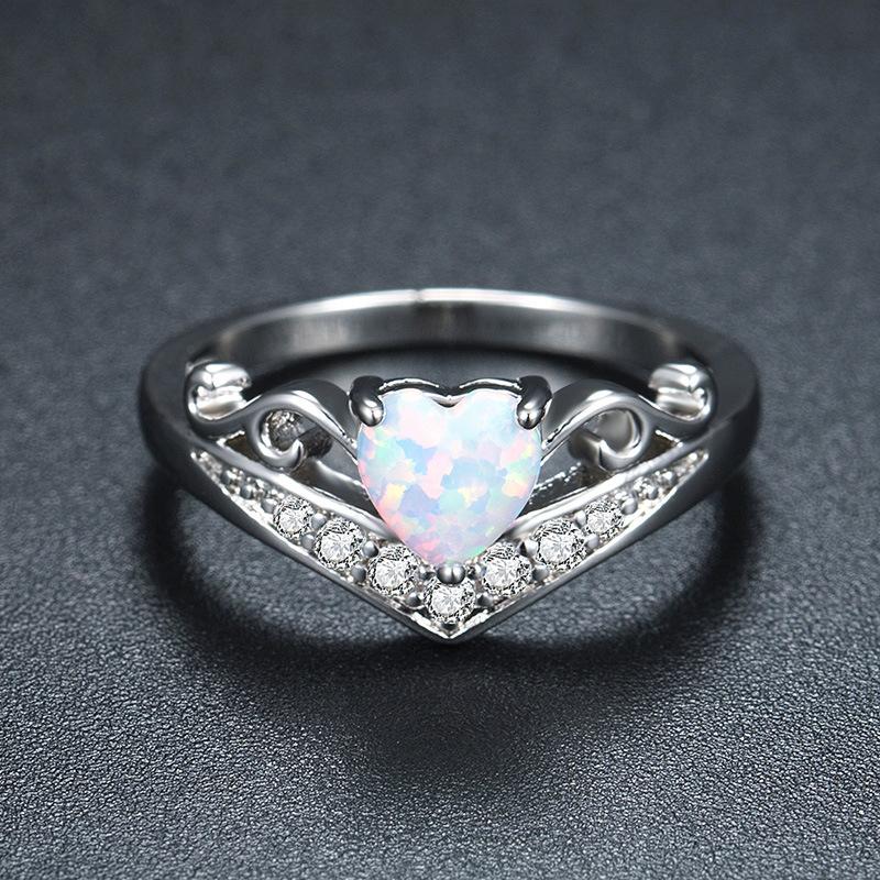 Heart shaped opal set with zircon shiny woman ring Best selling fashion ring creative jewelry jewelry banquet gift
Heart shaped opal set with zircon shiny woman ring Best selling fashion ring creative jewelry jewelry banquet gift