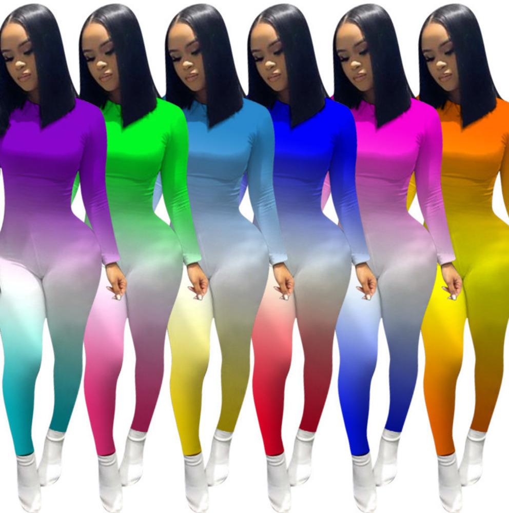 Sexy Women Jumpsuit Slim Gradient Printing Long Sleeve Onesies Ladies Bodysuit New Autumn Fashion Fit Rompers plus size S-2XL 887 73BI, Orange
Sexy Women Jumpsuit Slim Gradient Printing Long Sleeve Onesies Ladies Bodysuit New Autumn Fashion Fit Rompers plus size S-2XL 887 73BI, Orange