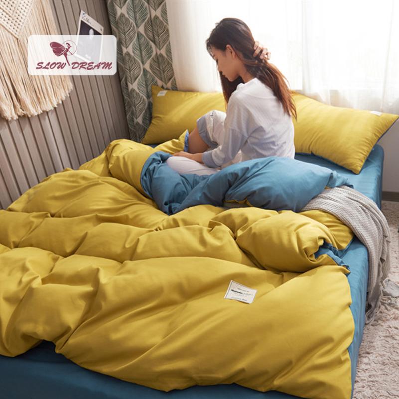 SlowDream Bedding Set Yellow Duvet Cover Blue Flat Sheet Home Decor Fitted Sheet With Elastic Band Double Queen King Corners, 22
SlowDream Bedding Set Yellow Duvet Cover Blue Flat Sheet Home Decor Fitted Sheet With Elastic Band Double Queen King Corners, 22