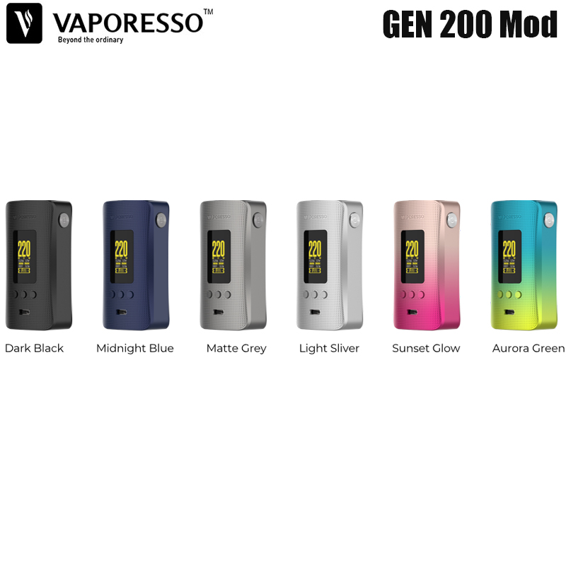 Vaporesso GEN 200 Mod Power by Dual 18650 Battery 220W Max Output fit 8ml iTank Type-C Charging AXON Chip pulse/F(t)/VW Mode E-cigarette Vaporizer Authentic
Vaporesso GEN 200 Mod Power by Dual 18650 Battery 220W Max Output fit 8ml iTank Type-C Charging AXON Chip pulse/F(t)/VW Mode E-cigarette Vaporizer Authentic
