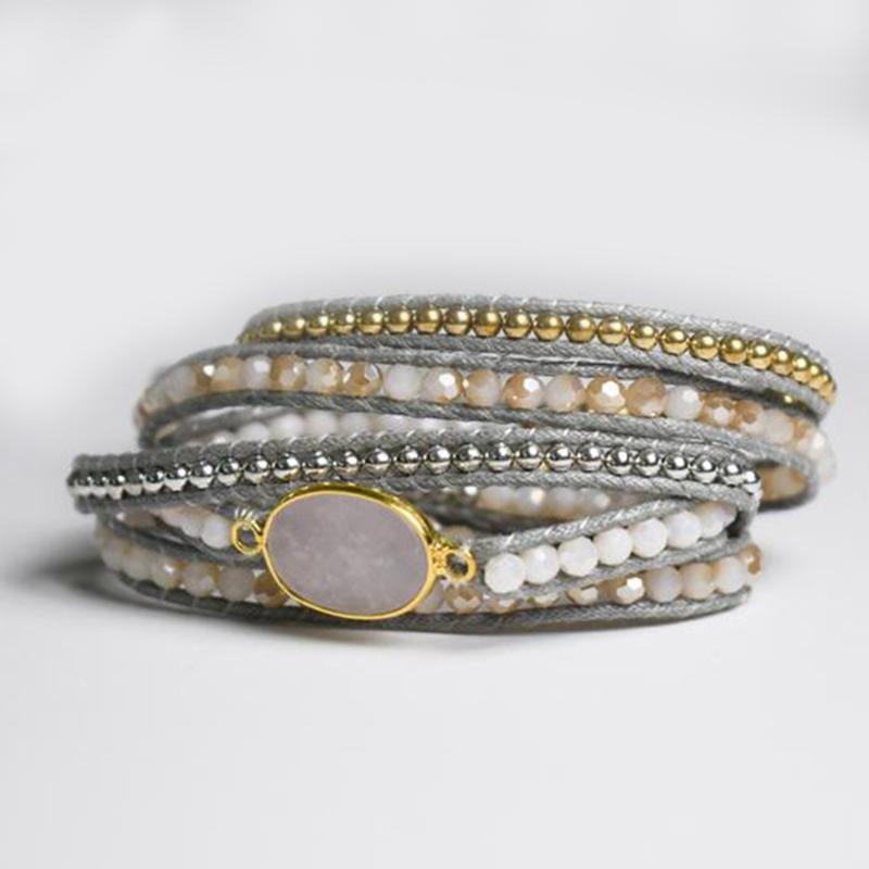 Champagne White Faceted Crystal Wrap Bracelet for Women Enthic Multilayer Boho Bracelets Charms Rose Quartz Gift Femme Jewelry
Champagne White Faceted Crystal Wrap Bracelet for Women Enthic Multilayer Boho Bracelets Charms Rose Quartz Gift Femme Jewelry