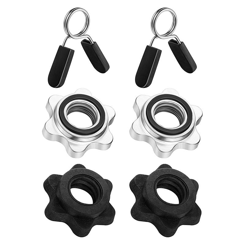 ELOS-6 Pieces Barbell Accessories Set, 2 Pieces Spring Collar Clips+Dumbbell Hex Nut,for 1 Inch Standard Dumbbell
ELOS-6 Pieces Barbell Accessories Set, 2 Pieces Spring Collar Clips+Dumbbell Hex Nut,for 1 Inch Standard Dumbbell