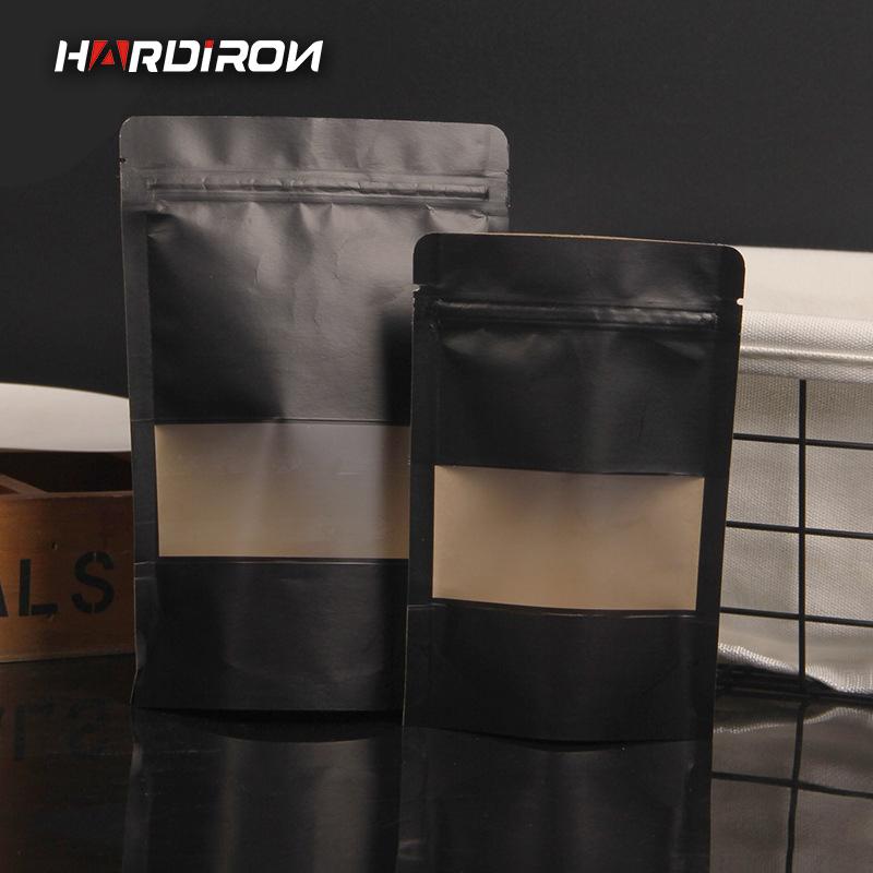 HARDIRON New Thick Black Kraft Paper Zipper Lock Bag Candy with Transparent Display Window Standing Packaging bag
HARDIRON New Thick Black Kraft Paper Zipper Lock Bag Candy with Transparent Display Window Standing Packaging bag