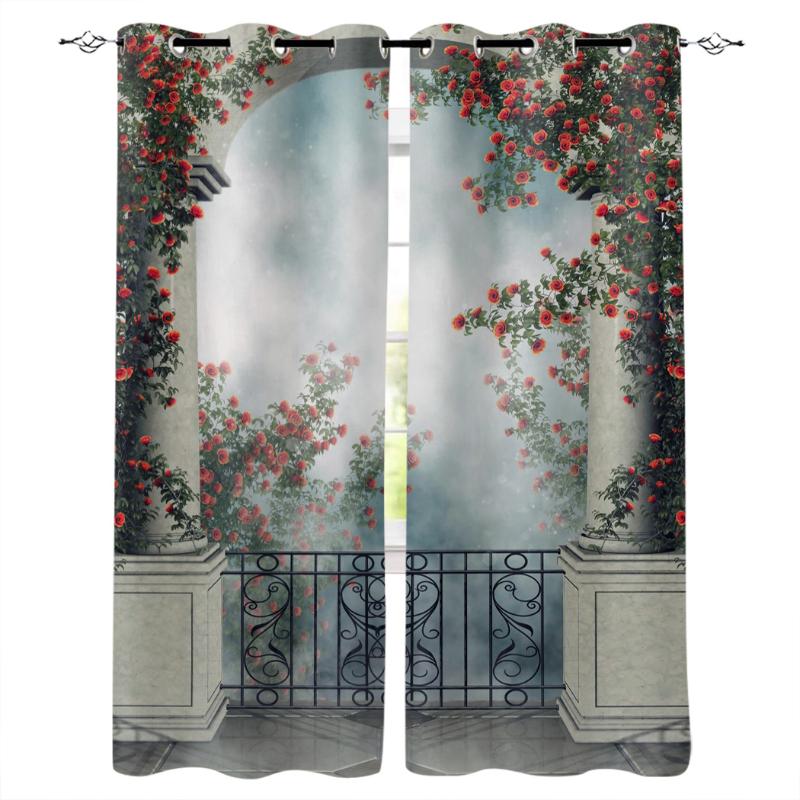 Balcony Rose Flower Vine Arch Fog Printed Window Curtains Living Room Bedroom Children Room Modern Home Decor, As pic
Balcony Rose Flower Vine Arch Fog Printed Window Curtains Living Room Bedroom Children Room Modern Home Decor, As pic