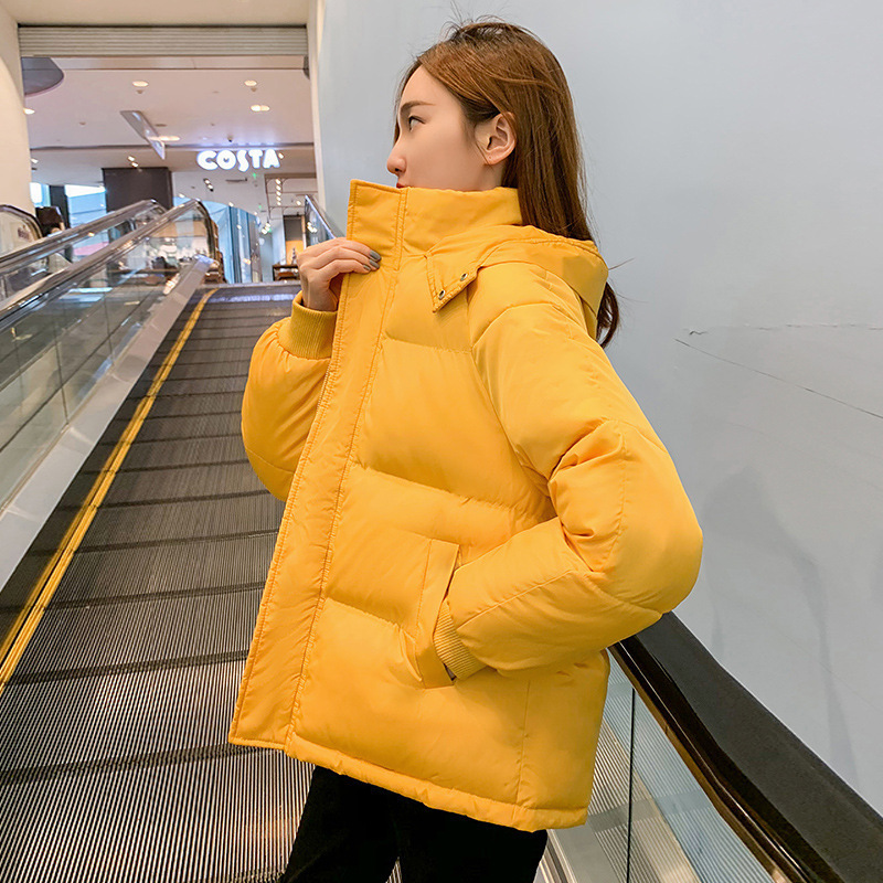 Autumn Winter Cotton Cloth Women's Short Korean-Style Loose Hooded Cotton-Padded Clothes Padded Cotton-Padded Jacket Coat 201127