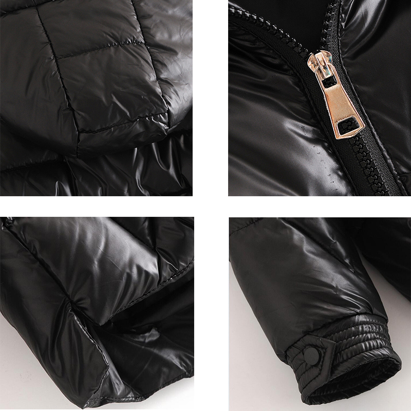 New Women Winter Parkas Jackets Hooded Thick Warm Down Cotton Coats Solid Parkas Zipper Padded Pocket Cold Outwear 201019
