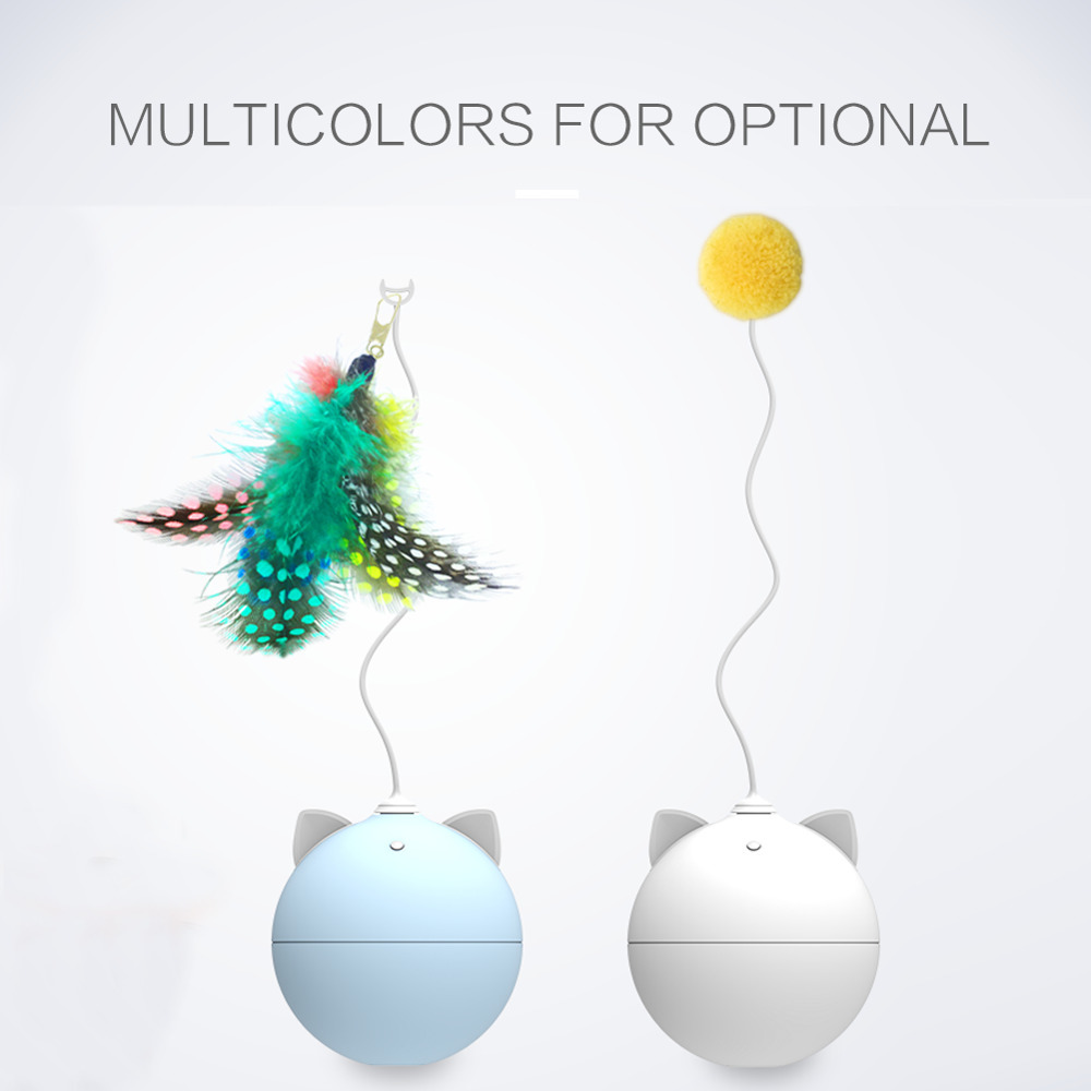 Creative Electric Tumbler Cat Toy Smart Teasing Rolling Ball Cat Toys LED Light Cats Toys Interactive Self Rotating Ball Ropes LJ201125