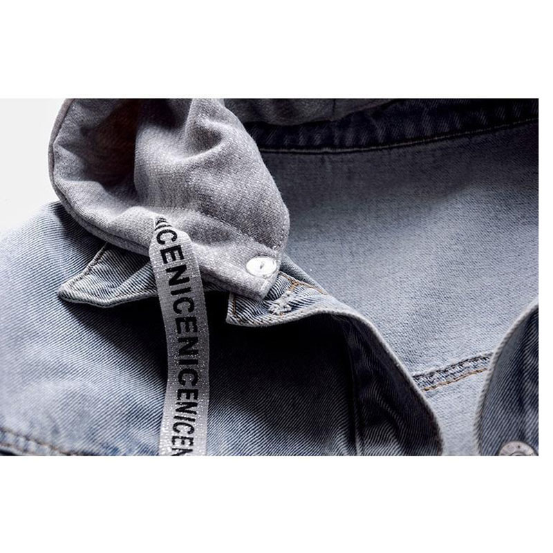Women Loose Short Denim Jacket Spring And Autumn Fashion Women's Clothing Hooded Jacket Multi-pocket Wild Shirt Female Coat 201109
