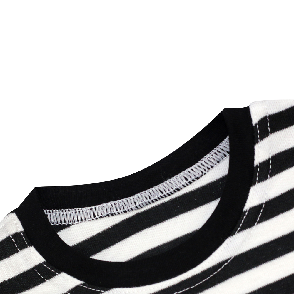 Black White Cotton Full Sleeve Striped Pajamas Sets Boys Christmas Pajama Sets Children Sleepwear Baby Nightwear Kids Homewear LJ201216